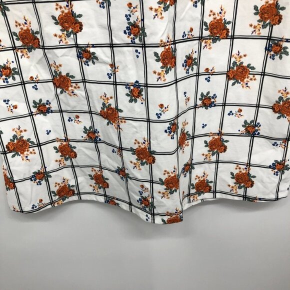 Zara white floral Blogger favourite plaid ruffle collar sleeveless midi dress M - Picture 10 of 16